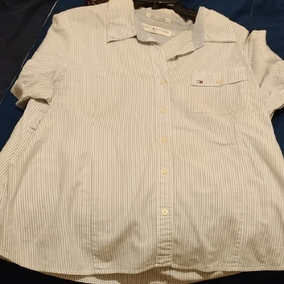Tommy Hilfiger Blue and White Striped Blouse - Picture 1 of 1